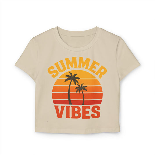 Baby Tee - Sunny Summer Vibes Graphic Shirt for Women